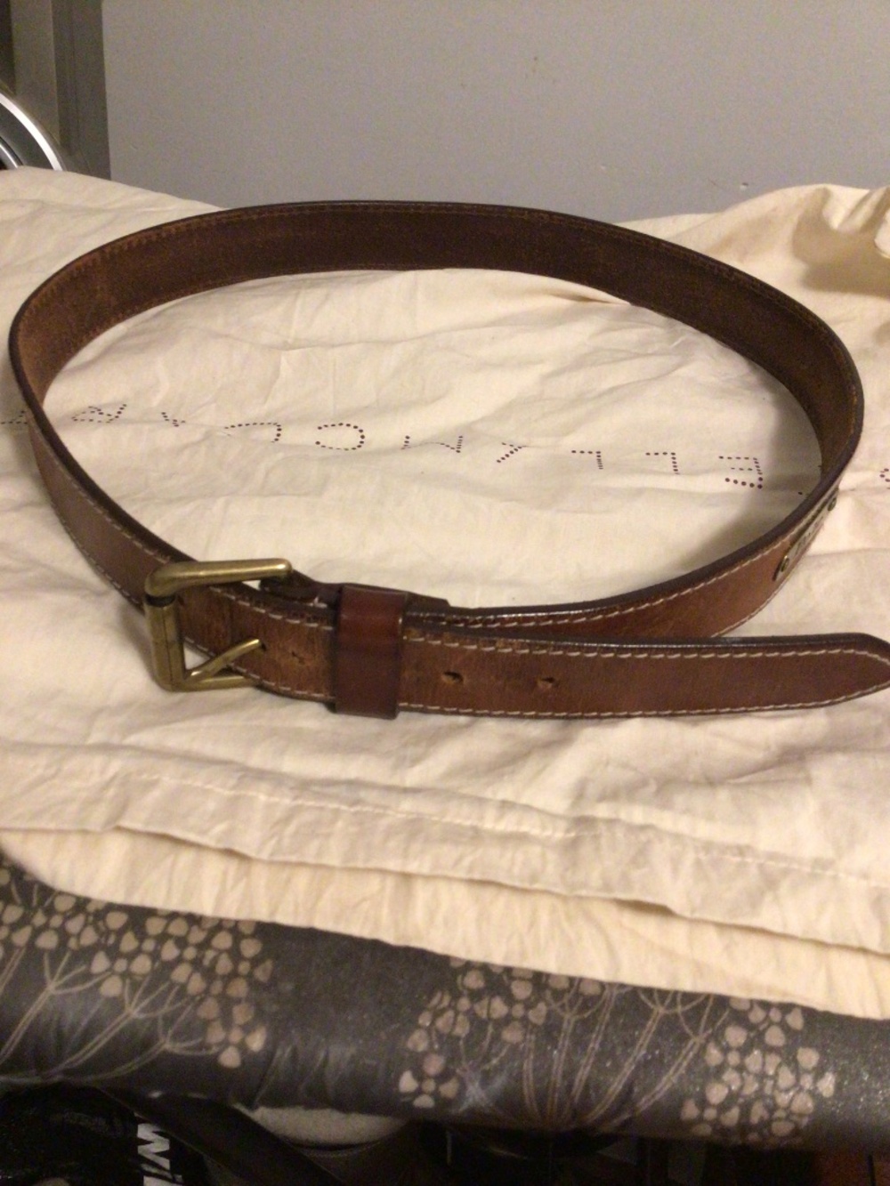 Polo leather belt with metal logo on the belt Made In USA